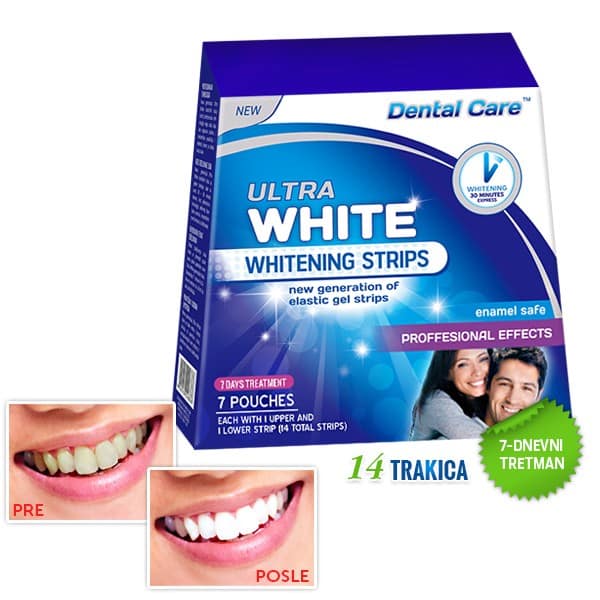 pakovanje ultra white trakice za izbeljivanje zuba sa 14 trakica